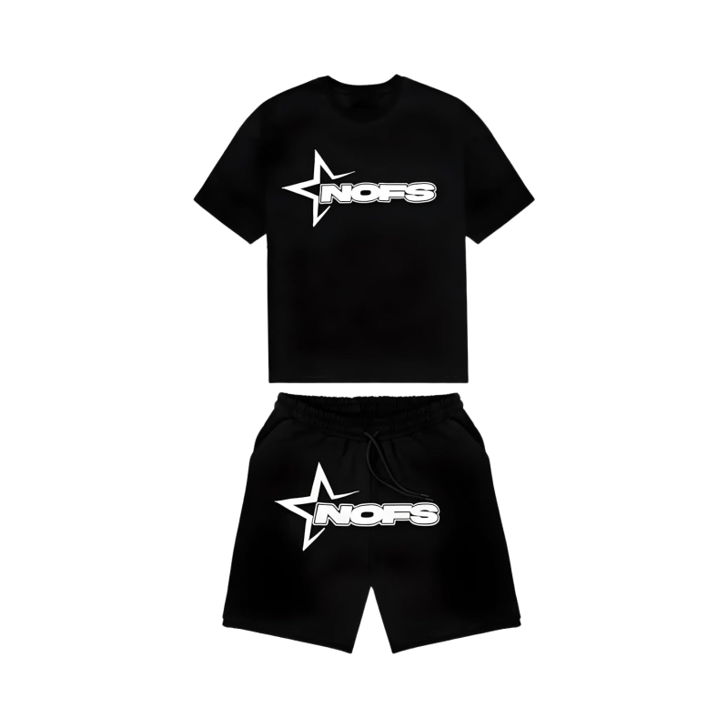 Feather Black HouseShorts Set